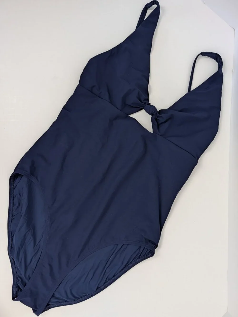 Tory Burch Palma Navy Knotted Cutout One-Piece Swimsuit Size M